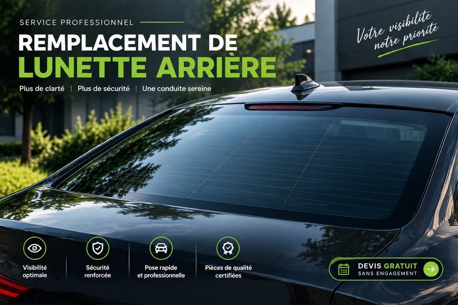 Remplacement de lunette arrière : visibilité optimale, sécurité renforcée, pose rapide et professionnelle, pièces de qualité certifiées